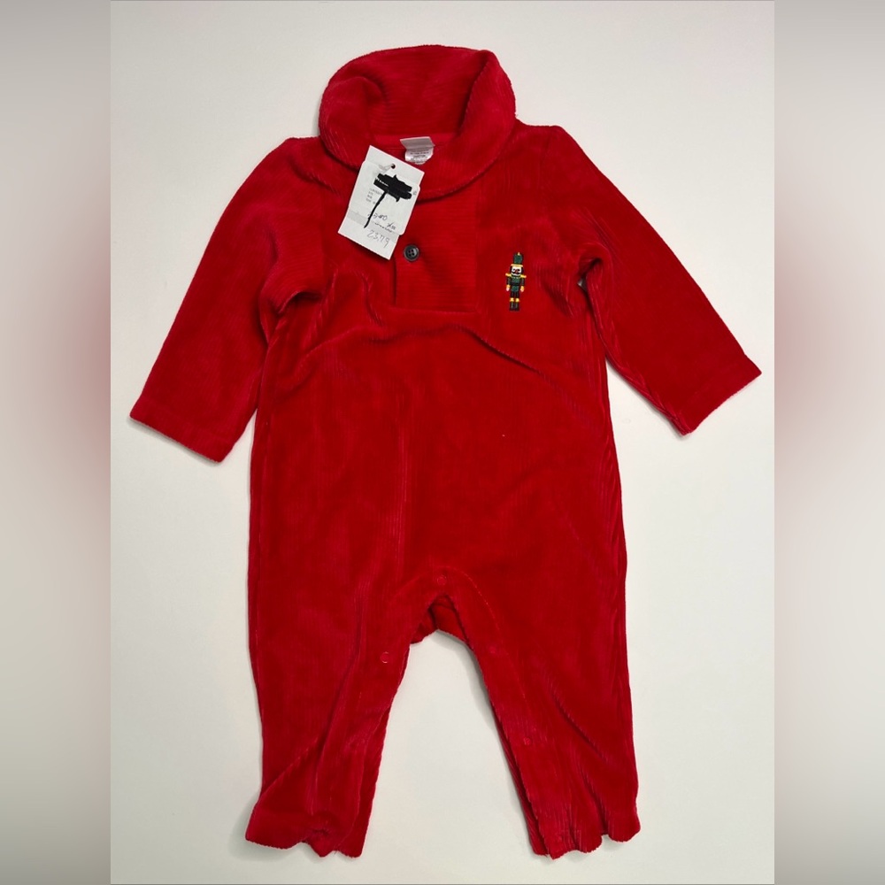 Little Me Bodysuit Christmas Nutcracker Accent Long Sleeve Ribbed Collar 6M NWT
